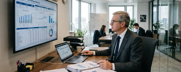 DAF analysant des données de paie et de masse salariale sur un écran